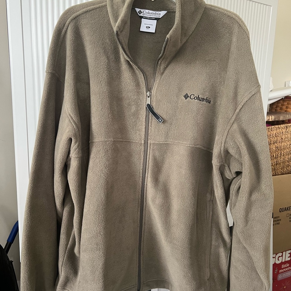 Columbia Tan Full-Zip Fleece Jacket